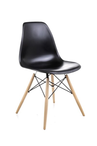 Dorcia Home Siyah Eames Sandalye - Cafe Balkon Mutfak Sandalyesi