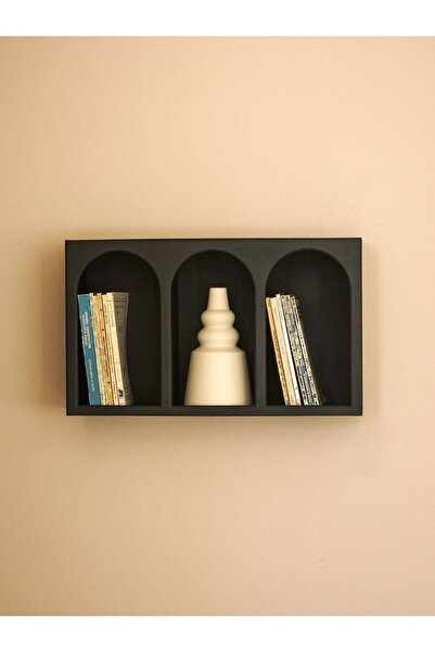 Semya Home Alçı Görünümlü Ahşap Duvar Rafı/niş/kitaplık