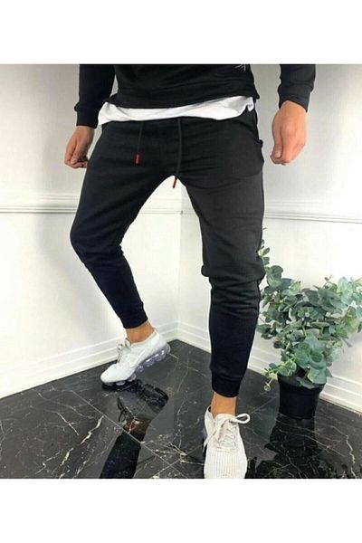 uyguntarz Schwarze Jogginghose mit Taschen