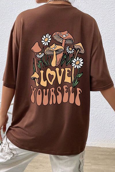 uyguntarz Unisex-T-Shirt mit „Love Yourself“-Aufdruck