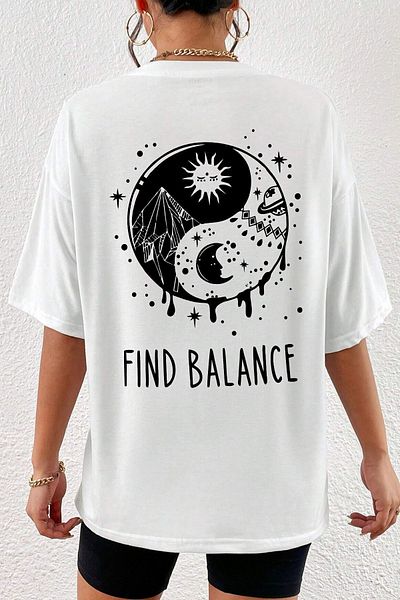 uyguntarz Μπλουζάκι Unisex με στάμπα Yin & Yang