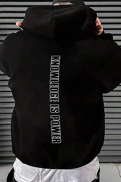 uyguntarz Oversize Knowledge je Power Printed Sweatshirt