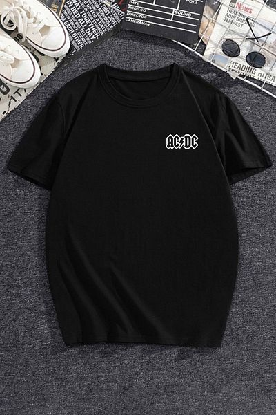 trendypassion Herren-T-Shirt mit Acdc-Rückendruck