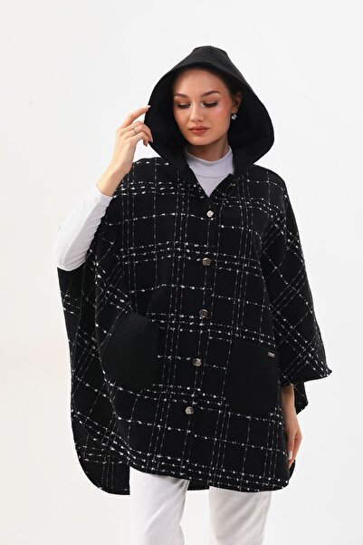 LAMODE ESTALLUVIA Kapüşonlu Pelerin Panço