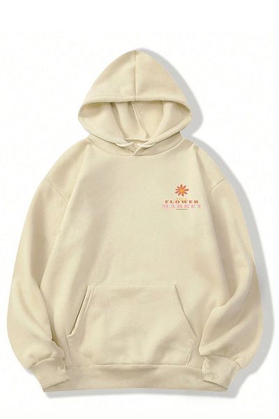 uyguntarz Übergroßes Sweatshirt mit Blumen-Print