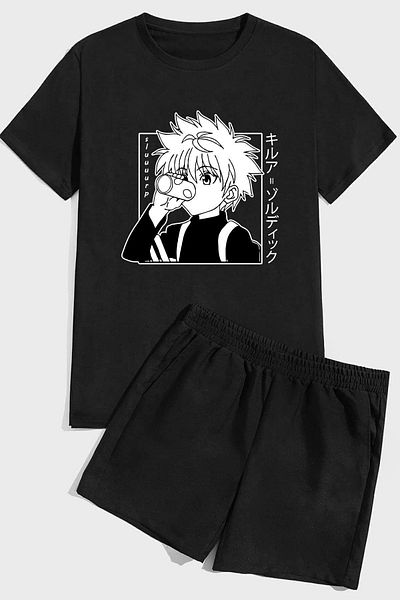 uyguntarz Σετ σορτς με στάμπα Killua Zoldyck