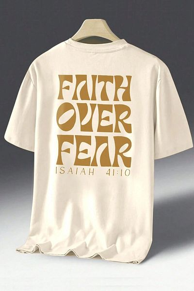 uyguntarz Fear Printed Ανδρικό μπλουζάκι Oversize