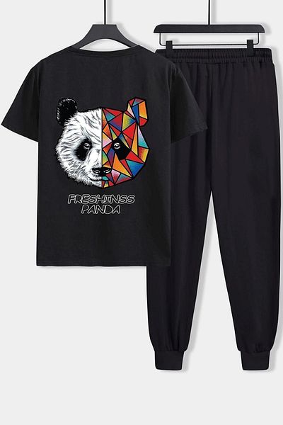 uyguntarz Σετ γυμναστικής 2 τεμαχίων Unisex Panda Printed