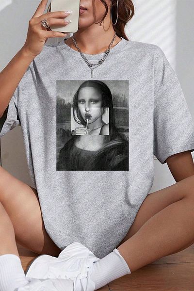 uyguntarz T-shirt unisex z nadrukiem Mona Lisa