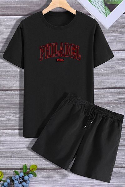 trendypassion Σετ αθλητικής φόρμας Phıdelphia Comfortable Design Σορτς και T-shirt