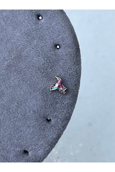 ds denizden silver Mineli Gümüş Kuş Tragus Piercing - 1 Adet