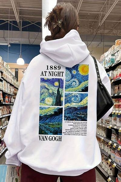 uyguntarz Vangogh Printed - Oversize Cut pulóver