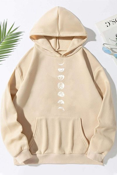 uyguntarz Unisex-Sweatshirt mit Mondphasen-Aufdruck