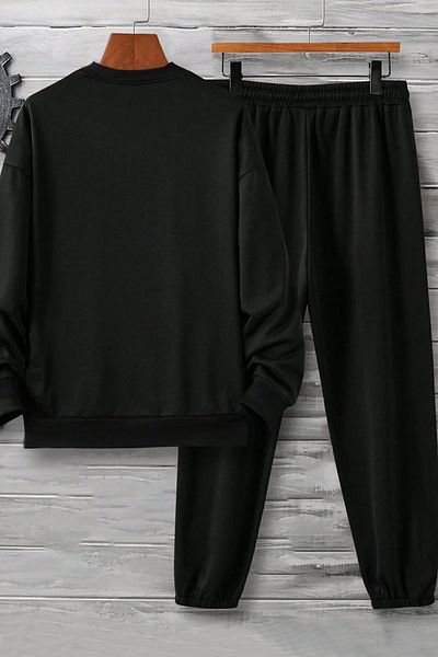 uyguntarz Unisex-Trainingsanzugset mit Rundhalsausschnitt und Aufdruck „Aleman Rapero“