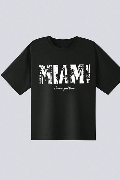 uyguntarz Παιδικό μπλουζάκι από βαμβακερό εμπριμέ Miami
