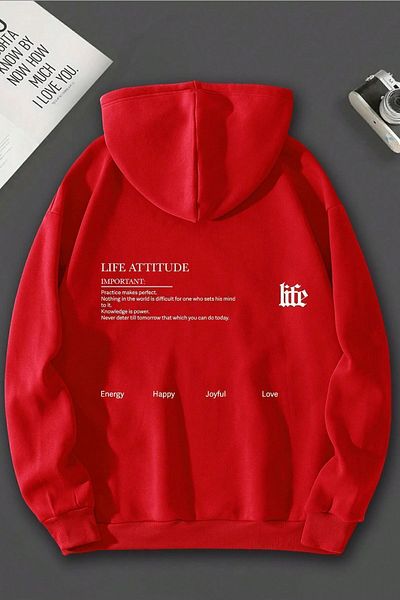 uyguntarz Unisex Oversize Life Printed Sweatshirt