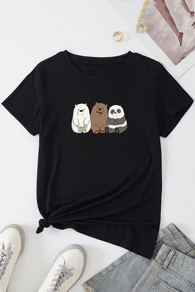 uyguntarz Unisex Weary Bears Design T-Shirt