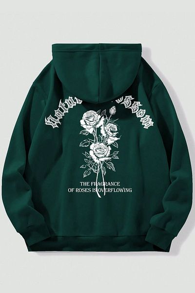 uyguntarz Unisex φούτερ Oversize - Nature Blossom Printed
