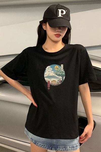 uyguntarz Μπλουζάκι Unisex Neighbor's Ukiyo E Printed
