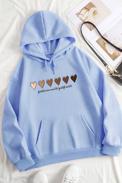 uyguntarz Φούτερ Unisex Heart Printed Oversize