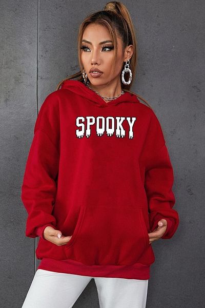 uyguntarz Unisex Spooky Printed Sweatshirt