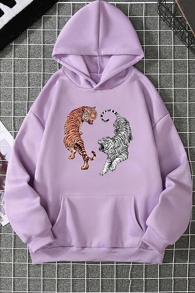 uyguntarz Unisex φούτερ με στάμπα Tiger