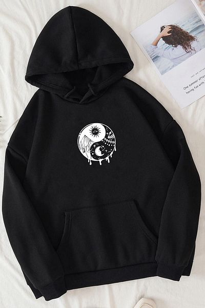 uyguntarz Унисекс суичър с щампа Ying-yang