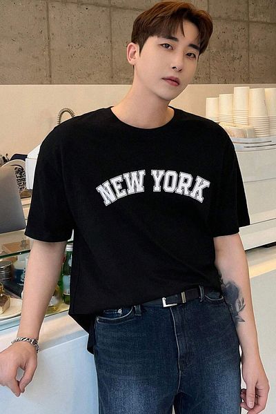 uyguntarz Ανδρικό μπλουζάκι New York Printed Oversize