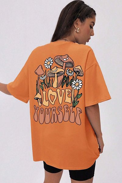 uyguntarz Unisex-T-Shirt mit „Love Yourself“-Aufdruck