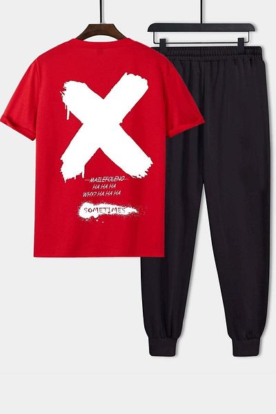 uyguntarz Unisex Sometimes X Printed 2-Piece Tracksuit Set