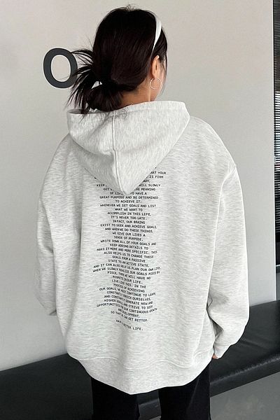 uyguntarz Bedrucktes Unisex-Sweatshirt „Have a Better Life“ KP-GREY-BACK