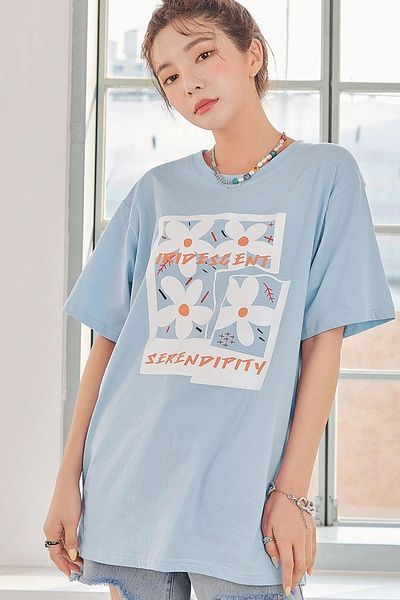 uyguntarz Μπλουζάκι Unisex Serendipity Printed Oversize