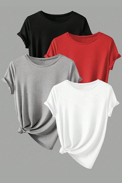 uyguntarz Unisex Basic Modell 4-teiliges T-Shirt