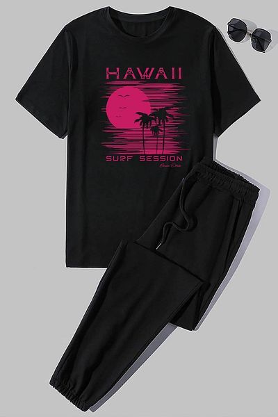 uyguntarz Σετ γυμναστικής 2 τεμαχίων Unisex Surf Session Printed