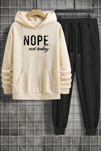 uyguntarz Bedrucktes Unisex-Trainingsanzug-Set „Nope“.