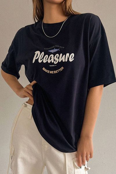 uyguntarz Μπλουζάκι Unisex Pleasure Printed Oversize