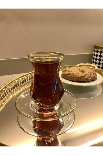 Paşabahçe طقم شاي شاهيكا كريستال جولد