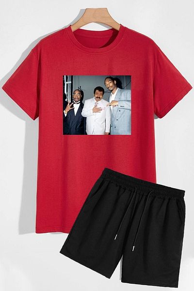 trendypassion Müslüm Printed Shorts T-shirt Tracksuit Set