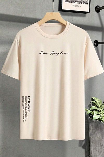 uyguntarz Ανδρικό μπλουζάκι Los Angles με στάμπα Oversize