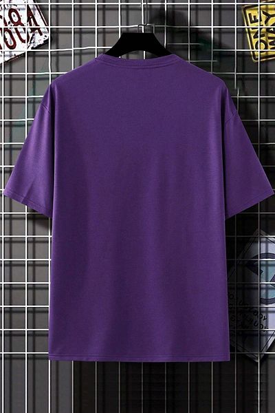 uyguntarz Übergroßes bedrucktes T-Shirt für Herren