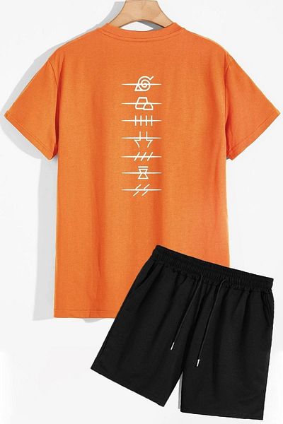 trendypassion Back Printed Shorts T-shirt Tracksuit Set