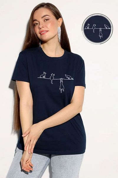 uyguntarz Übergroßes Unisex-T-Shirt mit Katzen-Print