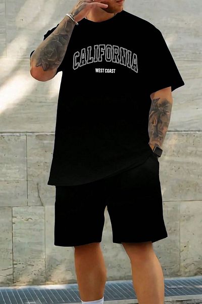 uyguntarz Shorts-Set mit California-Print, Unisex