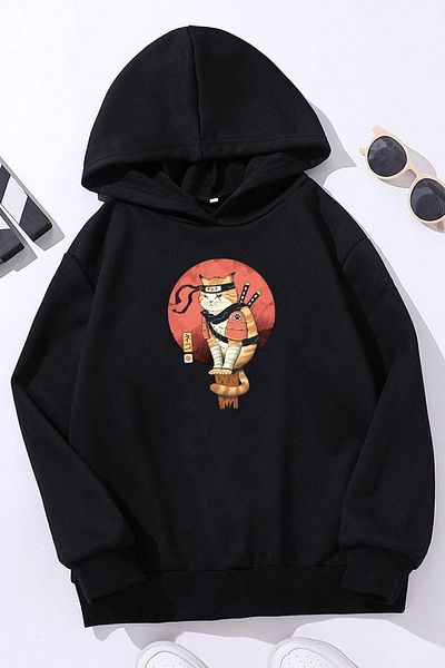 uyguntarz Παιδική φούτερ Shinobi Cat με στάμπα
