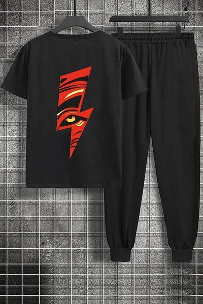 uyguntarz Σετ φόρμας 2 τεμαχίων Unisex Lightning Printed