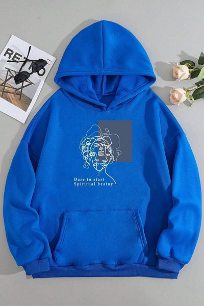 uyguntarz Unisex-Sweatshirt mit minimalistischem Linienzeichnungsdruck