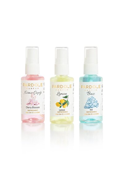PARDOLE CEP KOLONYASI 3'LÜ SET - LİMON & BUZ & KİRAZ ÇİÇEĞİ - 50ML 3 ADET KOL...