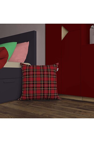 Sakallı Home Plaid Pattern 3D Digital Printed Decorative Throw Pillow Cover