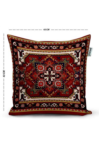 Sakallı Husă de pernă decorativă imprimată digital cu model Kilim 3d