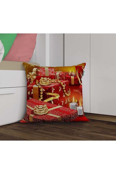 Sakallı Husă de pernă decorativă imprimată 3D cu tematică de Anul Nou